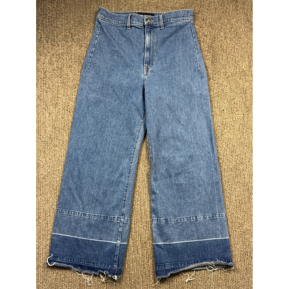 Veronica Beard Grant Wide Leg Crop High Rise Jeans Globetrotter Moon 29